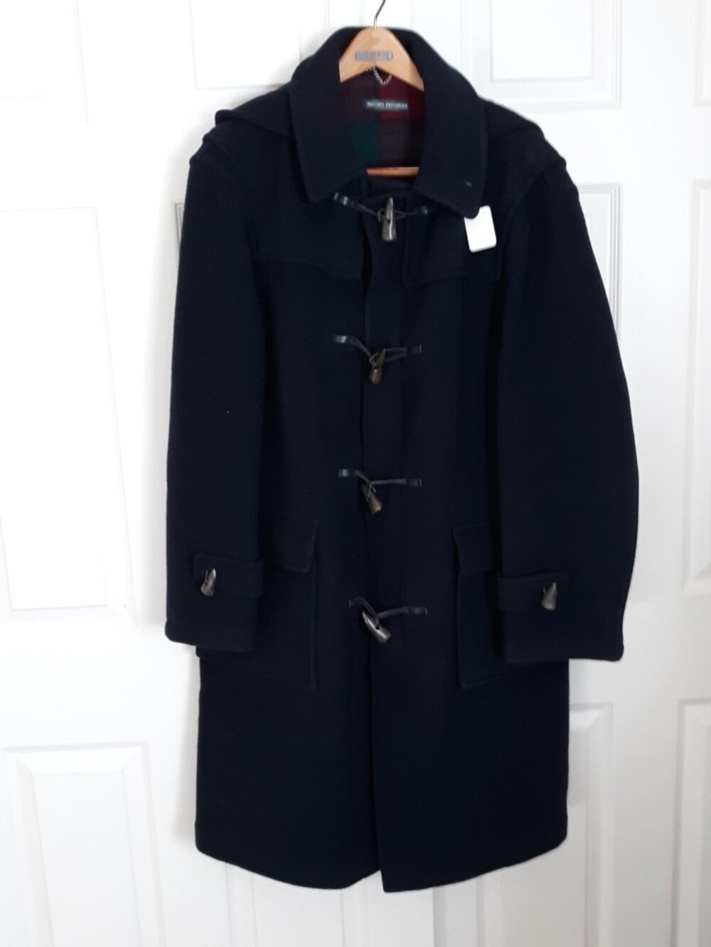 Classic Brooks Brothers Dunster Heavy Wool Coat EUC Mens L Navy Blue